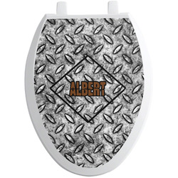 Diamond Plate Toilet Seat Decal - Elongated (Personalized)