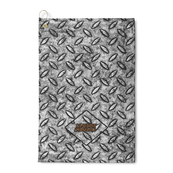 Custom Diamond Plate Waffle Weave Golf Towel (Personalized)