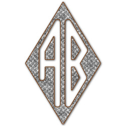 Diamond Plate Monogram Decal - Medium (Personalized)