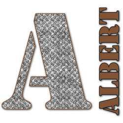 Diamond Plate Name & Initial Decal - Up to 9"x9" (Personalized)