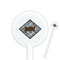 Diamond Plate White Plastic 5.5" Stir Stick - Round - Closeup