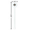 Diamond Plate White Plastic 5.5" Stir Stick - Round - Dimensions