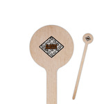 Diamond Plate 6" Round Wooden Stir Sticks - Single Sided (Personalized)