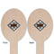 Diamond Plate Wooden Food Pick - Oval - Double Sided - Front & Back