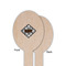 Diamond Plate Wooden Food Pick - Oval - Single Sided - Front & Back