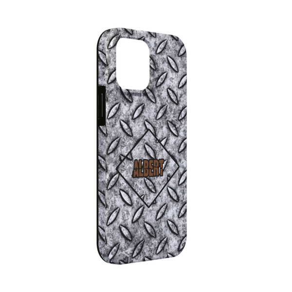 Custom Diamond Plate iPhone Case - Rubber Lined - iPhone 13 Mini (Personalized)