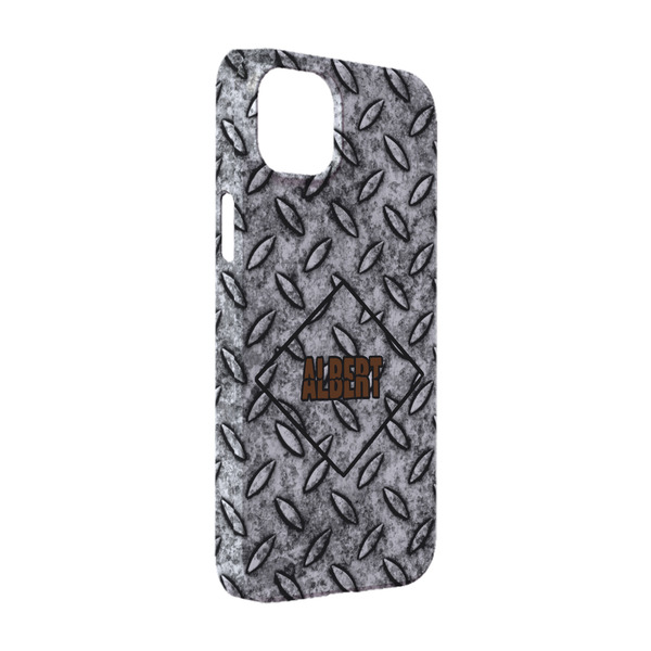 Custom Diamond Plate iPhone Case - Plastic - iPhone 14 (Personalized)