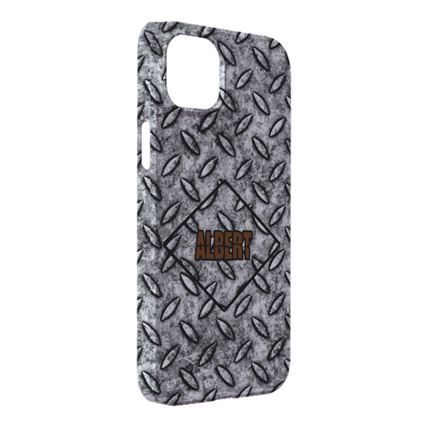 Custom Diamond Plate iPhone Case - Plastic - iPhone 14 Plus (Personalized)