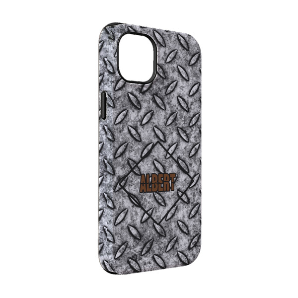 Custom Diamond Plate iPhone Case - Rubber Lined - iPhone 14 Pro (Personalized)