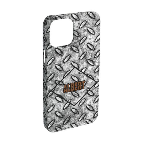 Custom Diamond Plate iPhone Case - Plastic - iPhone 15 (Personalized)