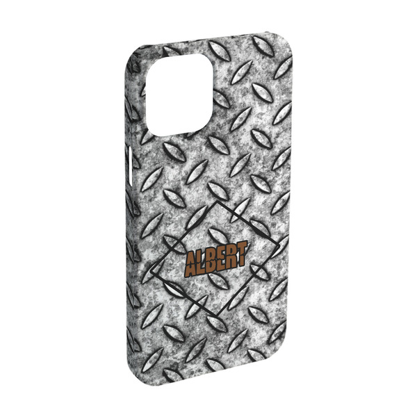 Custom Diamond Plate iPhone Case - Plastic - iPhone 15 Pro (Personalized)