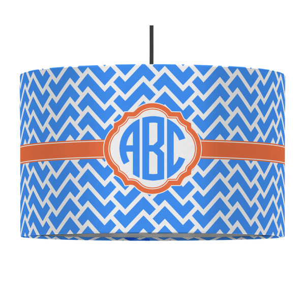 Custom Zigzag 12" Drum Pendant Lamp - Fabric (Personalized)