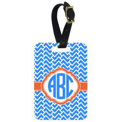 Zigzag Metal Luggage Tag w/ Monogram