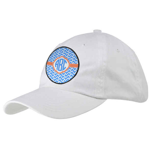 Custom Zigzag Baseball Cap - White (Personalized)