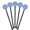 Zigzag Black Plastic 5.5" Stir Stick - Round - Fan View