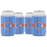 Zigzag Can Cooler (12 oz) - Set of 4 w/ Monogram