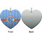 Zigzag Ceramic Flat Ornament - Heart Front & Back (APPROVAL)