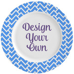 Zigzag Ceramic Dinner Plates (Set of 4) (Personalized)