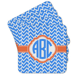 Zigzag Cork Coaster - Set of 4 w/ Monogram