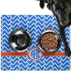 Zigzag Dog Food Mat - Large w/ Monogram