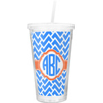 Zigzag Double Wall Tumbler with Straw (Personalized)