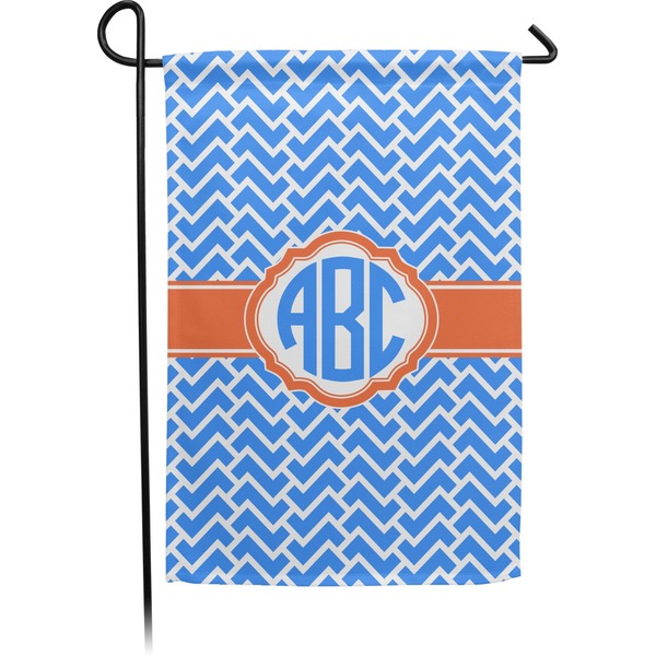 Custom Zigzag Small Garden Flag - Double Sided w/ Monograms