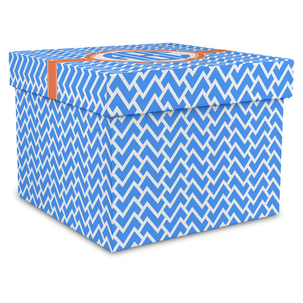 Custom Zigzag Gift Box with Lid - Canvas Wrapped - XX-Large (Personalized)