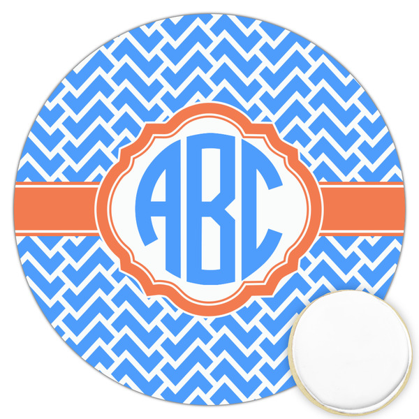 Custom Zigzag Printed Cookie Topper - 3.25" (Personalized)