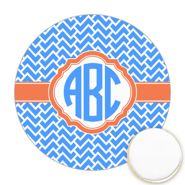 Custom Zigzag Printed Cookie Topper - Round (Personalized)