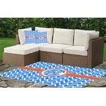 Zigzag Indoor / Outdoor Rug - Custom Size w/ Monogram