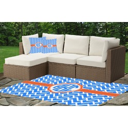 Zigzag Indoor / Outdoor Rug - Custom Size w/ Monogram