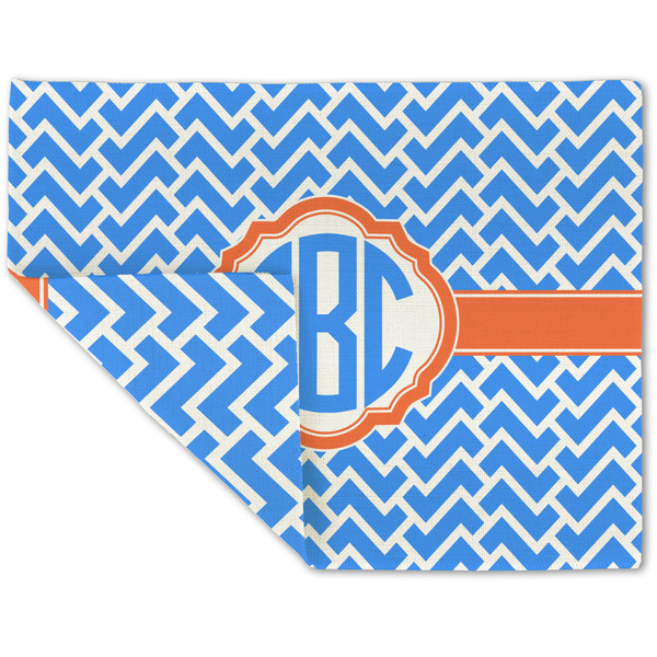 Custom Zigzag Double-Sided Linen Placemat - Single w/ Monogram