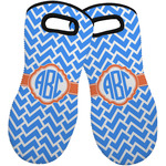 Zigzag Neoprene Oven Mitts - Set of 2 w/ Monogram