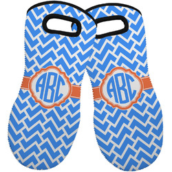 Zigzag Neoprene Oven Mitts - Set of 2 w/ Monogram