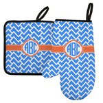 Zigzag Left Oven Mitt & Pot Holder Set w/ Monogram