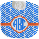 Zigzag Velour Baby Bib w/ Monogram