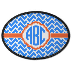 Zigzag Iron On Oval Patch w/ Monogram