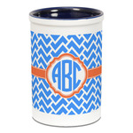 Zigzag Ceramic Pencil Holders - Blue