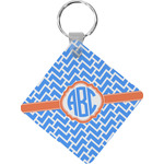 Zigzag Diamond Plastic Keychain w/ Monogram