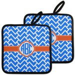 Zigzag Pot Holders - Set of 2 w/ Monogram