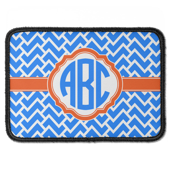 Custom Zigzag Iron On Rectangle Patch w/ Monogram