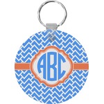 Zigzag Round Plastic Keychain (Personalized)