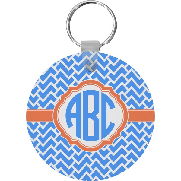 Custom Zigzag Round Plastic Keychain (Personalized)