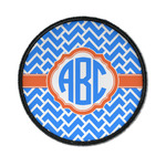 Zigzag Iron On Round Patch w/ Monogram