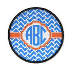 Zigzag Iron On Round Patch w/ Monogram