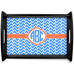 Zigzag Black Wooden Tray - Small (Personalized)