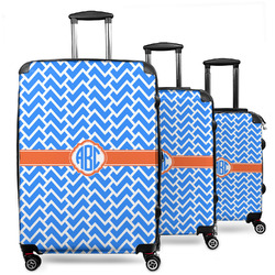 Zigzag 3 Piece Luggage Set - 20" Carry On, 24" Medium Checked, 28" Large Checked (Personalized)