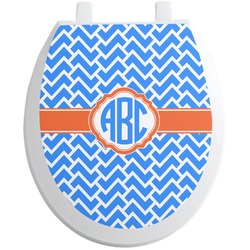 Zigzag Toilet Seat Decal - Round (Personalized)