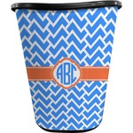 Zigzag Waste Basket - Single Sided (Black) (Personalized)