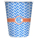 Zigzag Waste Basket - Single Sided (White) (Personalized)